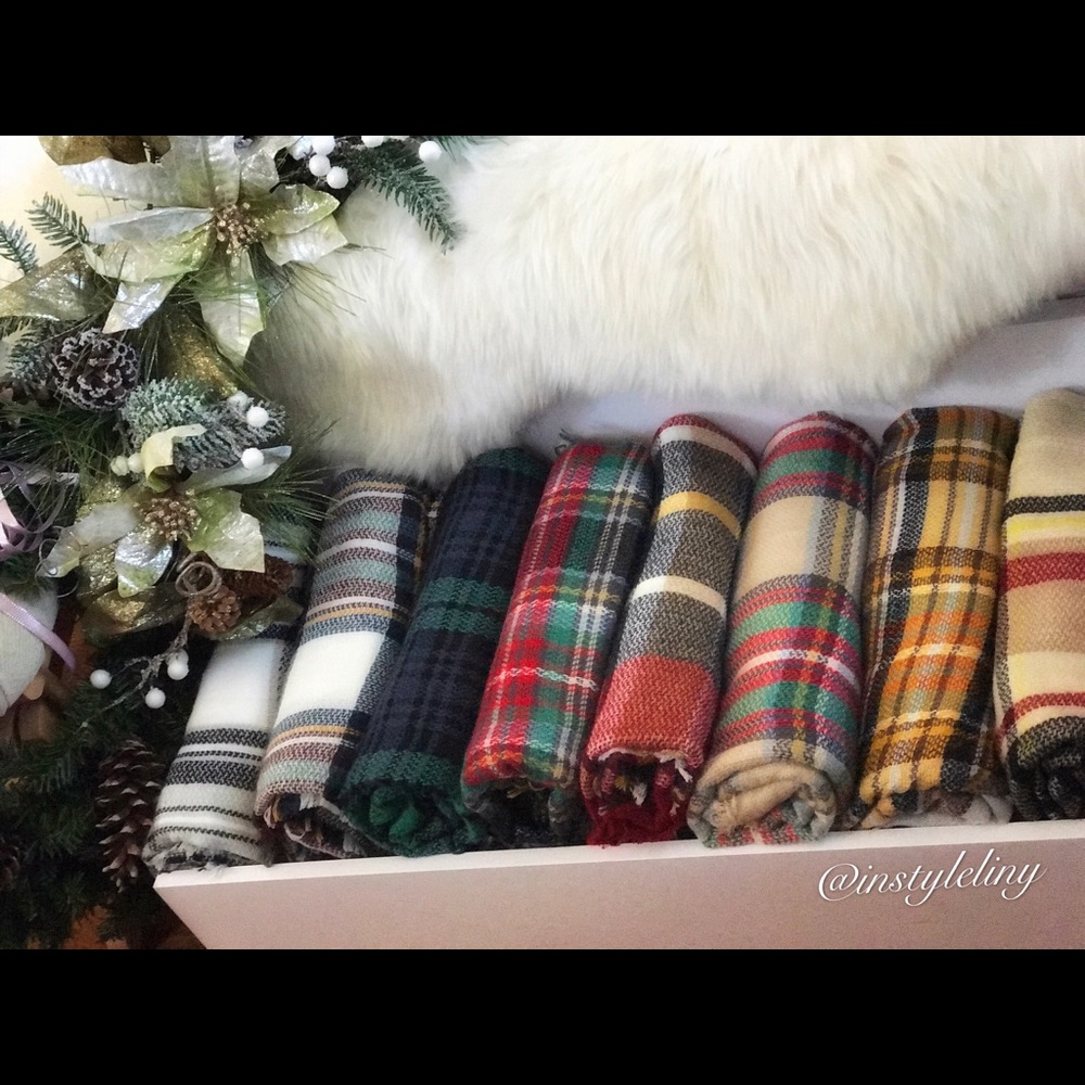 Christmas Women Oversized Scarf/Wrap Shawl Plaid - Picture 5 of 6